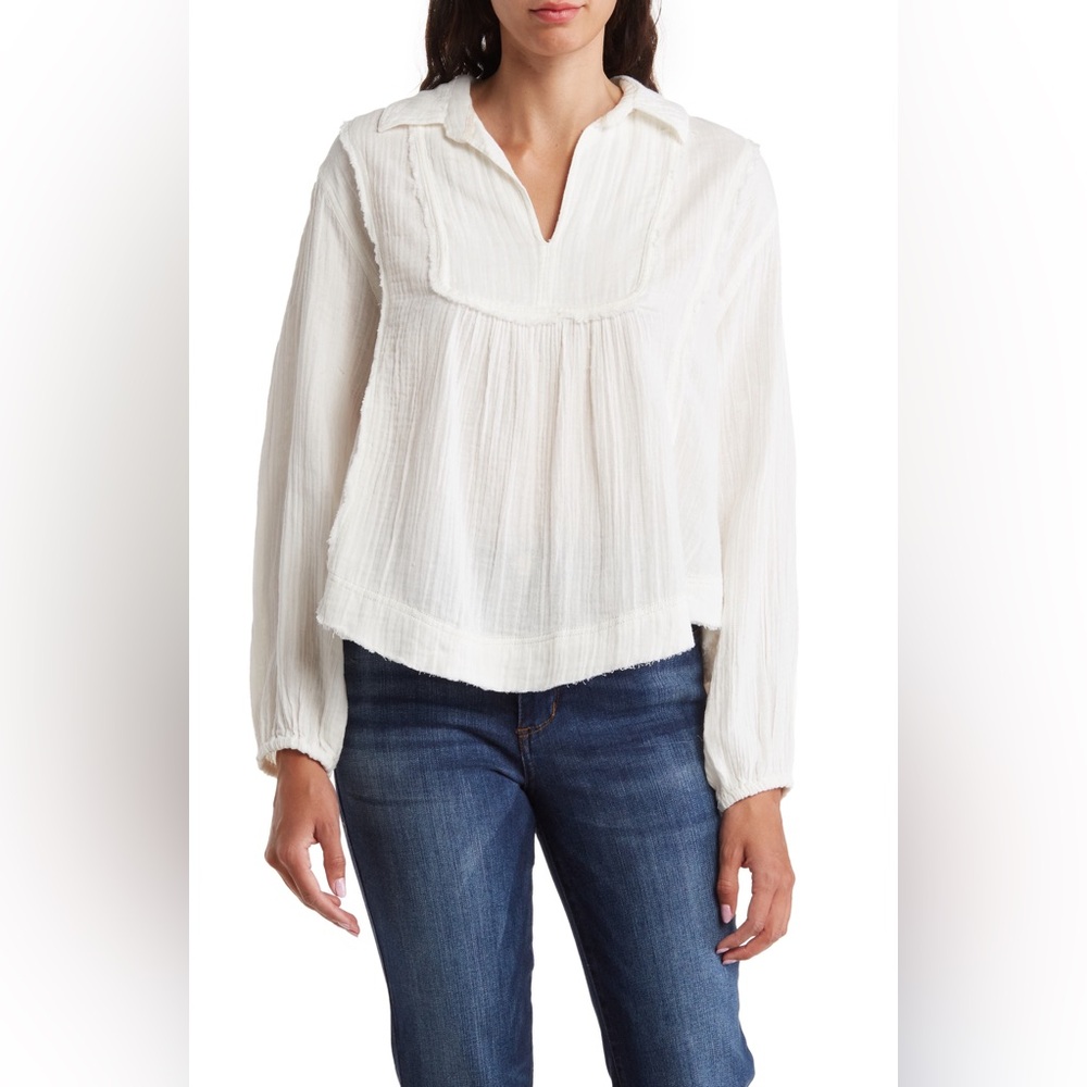 NWT Industry Republic Long Sleeve Cotton Gauze Blouse
